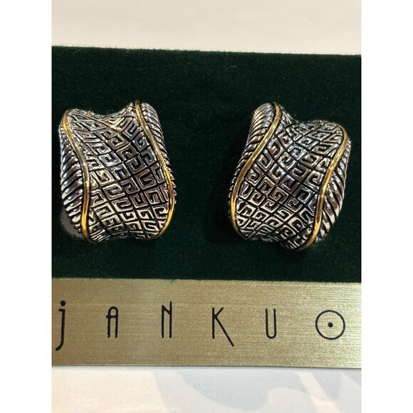 Janku Clip-On Earrings Set of 3 – Silver & Gold-Tone, Lead Compliant - Picture 1 of 9